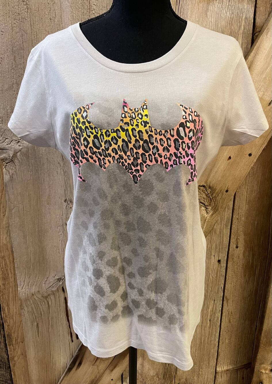 DC Comics Women's XXL Beige Batman Colorful Shiny Cheetah Print